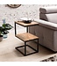 Wohnling tafel AKOLA S-vorm massief hout acacia / metaal 45 x 60 x 30 cm | Design Salontafel Landelijke stijl | Anstellisch opbergmeubelvierkant