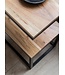 Wohnling tafel AKOLA S-vorm massief hout acacia / metaal 45 x 60 x 30 cm | Design Salontafel Landelijke stijl | Anstellisch opbergmeubelvierkant