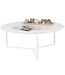 Wohnling ontwerp salontafel MDF hout wit mat metalen frame ø 80 cm | Salontafel gelakte salontafel modern | Salontafel ronde tafel Lounge