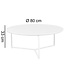 Wohnling ontwerp salontafel MDF hout wit mat metalen frame ø 80 cm | Salontafel gelakte salontafel modern | Salontafel ronde tafel Lounge