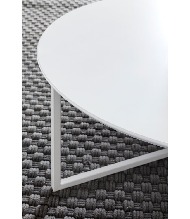 Wohnling ontwerp salontafel MDF hout wit mat metalen frame ø 80 cm | Salontafel gelakte salontafel modern | Salontafel ronde tafel Lounge