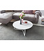 Wohnling ontwerp salontafel MDF hout wit mat metalen frame ø 80 cm | Salontafel gelakte salontafel modern | Salontafel ronde tafel Lounge