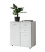 Wohnling ladekast SVENJA met deuren & laden 71x78x35cm kast hout wit | Halkast helder modern | Multifunctionele kast klein | Sideboard mat dressoir | Commode meubilair van de ladenkast