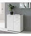 Wohnling ladekast SVENJA met deuren & laden 71x78x35cm kast hout wit | Halkast helder modern | Multifunctionele kast klein | Sideboard mat dressoir | Commode meubilair van de ladenkast