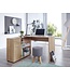 Wohnling design hoekbureau met plank Sonoma 120 x 75,5 x 106,5 cm | Moderne bureau computer tafel studie | Hoek bureau thuiskantoor