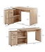 Wohnling design hoekbureau met plank Sonoma 120 x 75,5 x 106,5 cm | Moderne bureau computer tafel studie | Hoek bureau thuiskantoor