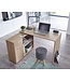 Wohnling design hoekbureau met plank Sonoma 120 x 75,5 x 106,5 cm | Moderne bureau computer tafel studie | Hoek bureau thuiskantoor