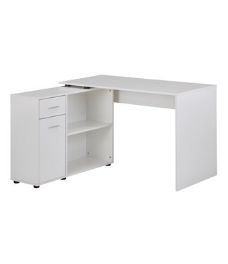 Wohnling Bureau hoekmodel wit 120x75x107 cm - WL5.305