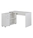 Wohnling design hoekbureau met plank wit 120 x 75,5 x 106,5 cm | Moderne bureau computer tafel studie | Hoek bureau thuiskantoor