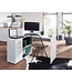 Wohnling design hoekbureau met plank wit 120 x 75,5 x 106,5 cm | Moderne bureau computer tafel studie | Hoek bureau thuiskantoor