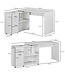 Wohnling design hoekbureau met plank wit 120 x 75,5 x 106,5 cm | Moderne bureau computer tafel studie | Hoek bureau thuiskantoor