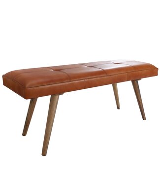 Wohnling Bank SALIM geitenleer bruin 117 cm - WL5.319
