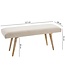 Wohnling SALIM stof / massief houten bank Beige 117x51x38 cm in retro stijl | 2 gestoffeerde bankgang Gestoffeerde stoffen bank eetkamer bruin | Kleine bedbank katoen | Flurbank plank meubilair smal