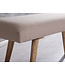 Wohnling SALIM stof / massief houten bank Beige 117x51x38 cm in retro stijl | 2 gestoffeerde bankgang Gestoffeerde stoffen bank eetkamer bruin | Kleine bedbank katoen | Flurbank plank meubilair smal