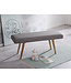 Wohnling SALIM stof / massief hout Bench grijs 117x51x38 cm in retro-stijl | 2 gestoffeerde bankgang Gestoffeerde stoffen bank eetkamer bruin | Kleine bedbank katoen | Flurbank plank meubilair smal