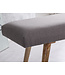 Wohnling SALIM stof / massief hout Bench grijs 117x51x38 cm in retro-stijl | 2 gestoffeerde bankgang Gestoffeerde stoffen bank eetkamer bruin | Kleine bedbank katoen | Flurbank plank meubilair smal
