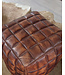 Wohnling CUBING STANLEY Echt leder bruin 47 x 41 x 47 cm Ottomaanse woonkamer | Design kruk oosterse | Beklede stoel nobel | Orient Legrest Sofa | Kubus gestoffeerde poef vierkant