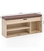 Wohnling WL5.344 met zitting Kledingkast Bank hout 104x51x32 cm Sonoma | Houten bank klein gestoffeerd | Bank smalle gang met bergruimte | Borst bank meubilair op de borstkas hal