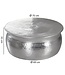 Wohnling salontafel KARAM 75x31x75cm aluminium zilveren bijzettafel oosterse rond | Plat gehamerd koffietafeltje metaal Design salontafel modern | Tafel klein Indiaas stub tafel klein