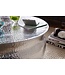 Wohnling salontafel KARAM 75x31x75cm aluminium zilveren bijzettafel oosterse rond | Plat gehamerd koffietafeltje metaal Design salontafel modern | Tafel klein Indiaas stub tafel klein