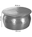 Wohnling salontafel KARAM 60x30,5x60cm Aluminium Silver Side oriental round | Plat gehamerd koffietafeltje metaal Design salontafel modern | Tafel klein Indiaas stub tafel klein