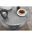 Wohnling salontafel KARAM 60x30,5x60cm Aluminium Silver Side oriental round | Plat gehamerd koffietafeltje metaal Design salontafel modern | Tafel klein Indiaas stub tafel klein