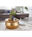 Wohnling salontafel KARAM 60x30,5x60 cm aluminium gouden bijzettafel oosterse rond | Plat gehamerd koffietafeltje metaal Design salontafel modern | Tafel klein Indiaas stub tafel klein