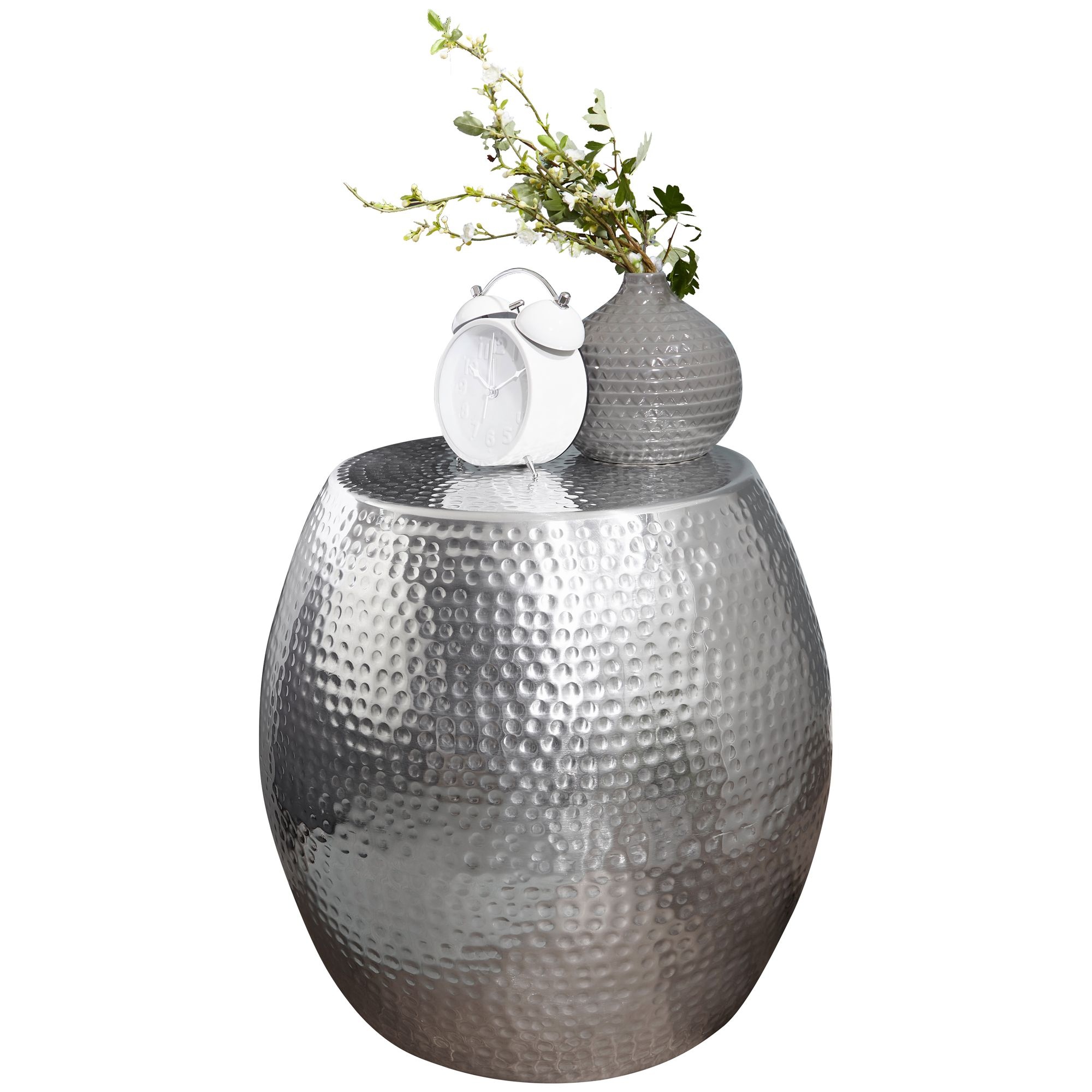 Bijzettafel PETRO aluminium zilver 42 cm
