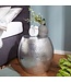 Wohnling tabel PETRO 42 x 42 x 42 cm aluminiumzilverkleurig Dekotisch Oriental round | Designtafeltafel metaal Modern | Antischisch Schmal | Kleine Hammerschlag Abstelltisch