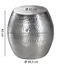 Wohnling tabel PETRO 42 x 42 x 42 cm aluminiumzilverkleurig Dekotisch Oriental round | Designtafeltafel metaal Modern | Antischisch Schmal | Kleine Hammerschlag Abstelltisch