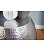Wohnling tabel PETRO 42 x 42 x 42 cm aluminiumzilverkleurig Dekotisch Oriental round | Designtafeltafel metaal Modern | Antischisch Schmal | Kleine Hammerschlag Abstelltisch