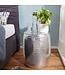 Wohnling tafel PEDRO 42x49x42cm aluminium zilverkleurige tafel oosterse ronde | Kleine Hammerschlag Abstellisch | Designtafel design metaal modern | Smalle tafel