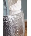 Wohnling tafel PEDRO 42x49x42cm aluminium zilverkleurige tafel oosterse ronde | Kleine Hammerschlag Abstellisch | Designtafel design metaal modern | Smalle tafel