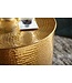Wohnling salontafel RAHI 61 x 40,5 x 61 cm Aluminium gouden bijzettafel Oosterse ronde | Plat gehamerd koffietafeltje metaal Design Salontafel Modern | Salontafel Indian Stubentisch Klein