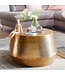 Wohnling salontafel MAHESH 60x36x60 cm aluminium bijzettafel Gold Oriental round | Plat gehamerd koffietafeltje metaal Design Salontafel Modern | Salontafel Indian Stubentisch Klein