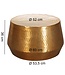 Wohnling salontafel MAHESH 60x36x60 cm aluminium bijzettafel Gold Oriental round | Plat gehamerd koffietafeltje metaal Design Salontafel Modern | Salontafel Indian Stubentisch Klein