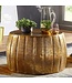 Wohnling salontafel JAMAL 60x36x60 cm aluminium gouden bijzettafel oosterse rond | Plat koffietafmetaal | Design salontafel modern | Loungetafel kleine tafel