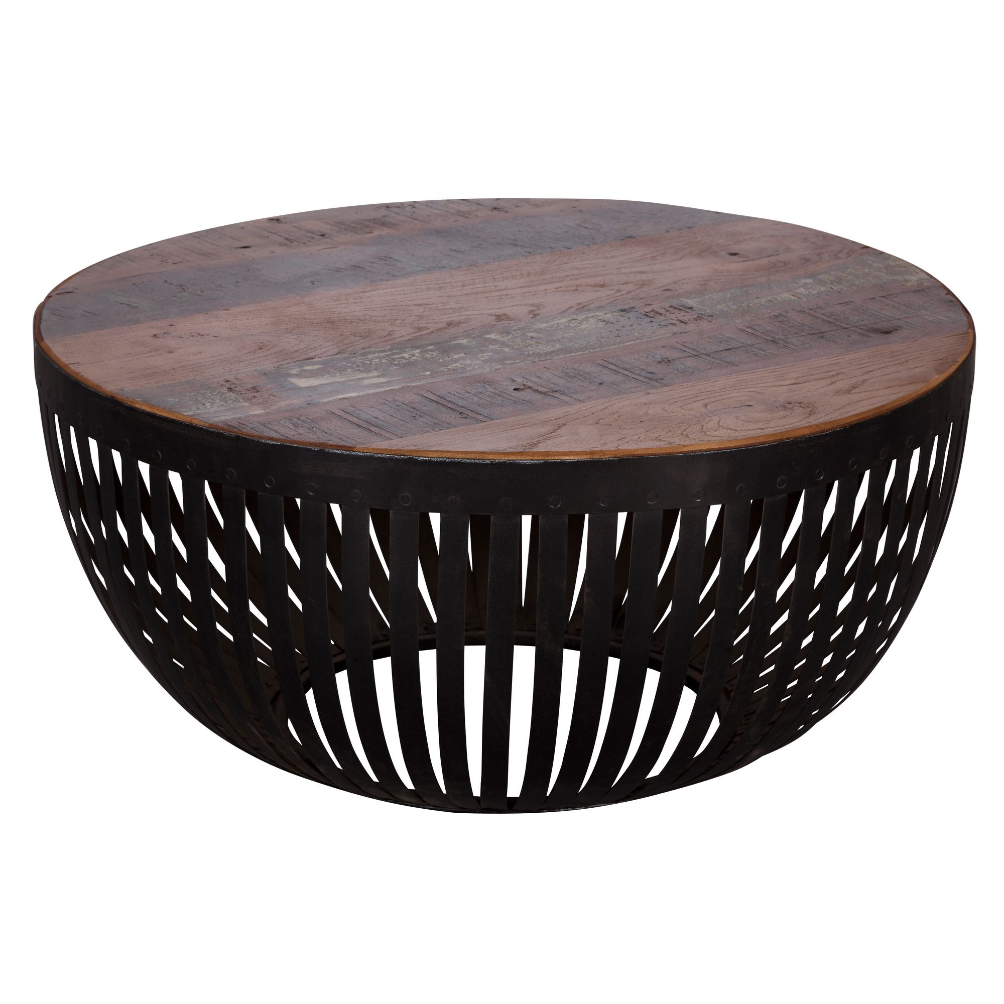 Salontafel NISHA hout en metaal 70 cm breed