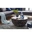 Wohnling salontafel NISHA 70x33x70 cm hout / metaal salontafel van industriële installaties | Salontafel met draadmand | Salontafel met metalen frame | Clubtafel Lounge-tafel | Ontwerp Stubentisch rond
