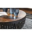 Wohnling salontafel NISHA 70x33x70 cm hout / metaal salontafel van industriële installaties | Salontafel met draadmand | Salontafel met metalen frame | Clubtafel Lounge-tafel | Ontwerp Stubentisch rond