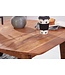 Wohnling eettafel WL5.571 Sheesham 80x78x80 cm massief houten tafel | Design keukentafel hout | Massieve houten tafel Rustiek | Eettafel Massief echt hout Modern