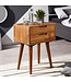 Wohnling 47 x 66 x 36 cm WL5.578 Sheesham Nachtkastje Boxspringbed | Nachtkastje 2 laden landelijke stijl | Nachtkastje bed massief houten bed | Nachtkastje Modern Nightbox Bruin