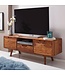 Wohnling HiFi lowboard AMANA Sheesham massief houten landelijke TV-dressoir 135x51x45cm | TV-kast Onderkast met lade en 2 deuren | Opbergvak voor tv-tafel | TV-meubel voor tv