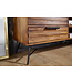 Wohnling Lowboard NISHAN 160x54x40 cm Sheesham massief hout | Ontwerp hi-fi bord met opbergruimte en laden | Massief houten tv-meubel woonkamer Industriële tv-kist met metalen poten