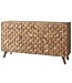 Wohnling Dressoir REWA 140x78,5x40 cm Dressoir Massief Hout Acacia Cabinet Bruin | Landelijke kist met 3 laden en 2 deuren | Hal kabinet echt hout | Lade ladekast effen | hal dresser