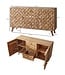 Wohnling Dressoir REWA 140x78,5x40 cm Dressoir Massief Hout Acacia Cabinet Bruin | Landelijke kist met 3 laden en 2 deuren | Hal kabinet echt hout | Lade ladekast effen | hal dresser