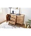 Wohnling Dressoir REWA 140x78,5x40 cm Dressoir Massief Hout Acacia Cabinet Bruin | Landelijke kist met 3 laden en 2 deuren | Hal kabinet echt hout | Lade ladekast effen | hal dresser