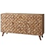 Wohnling Dressoir REWA 140x78,5x40 cm Dressoir Massief Hout Acacia Cabinet Bruin | Landelijke kist met 3 laden en 2 deuren | Hal kabinet echt hout | Lade ladekast effen | hal dresser