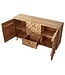 Wohnling Dressoir REWA 140x78,5x40 cm Dressoir Massief Hout Acacia Cabinet Bruin | Landelijke kist met 3 laden en 2 deuren | Hal kabinet echt hout | Lade ladekast effen | hal dresser