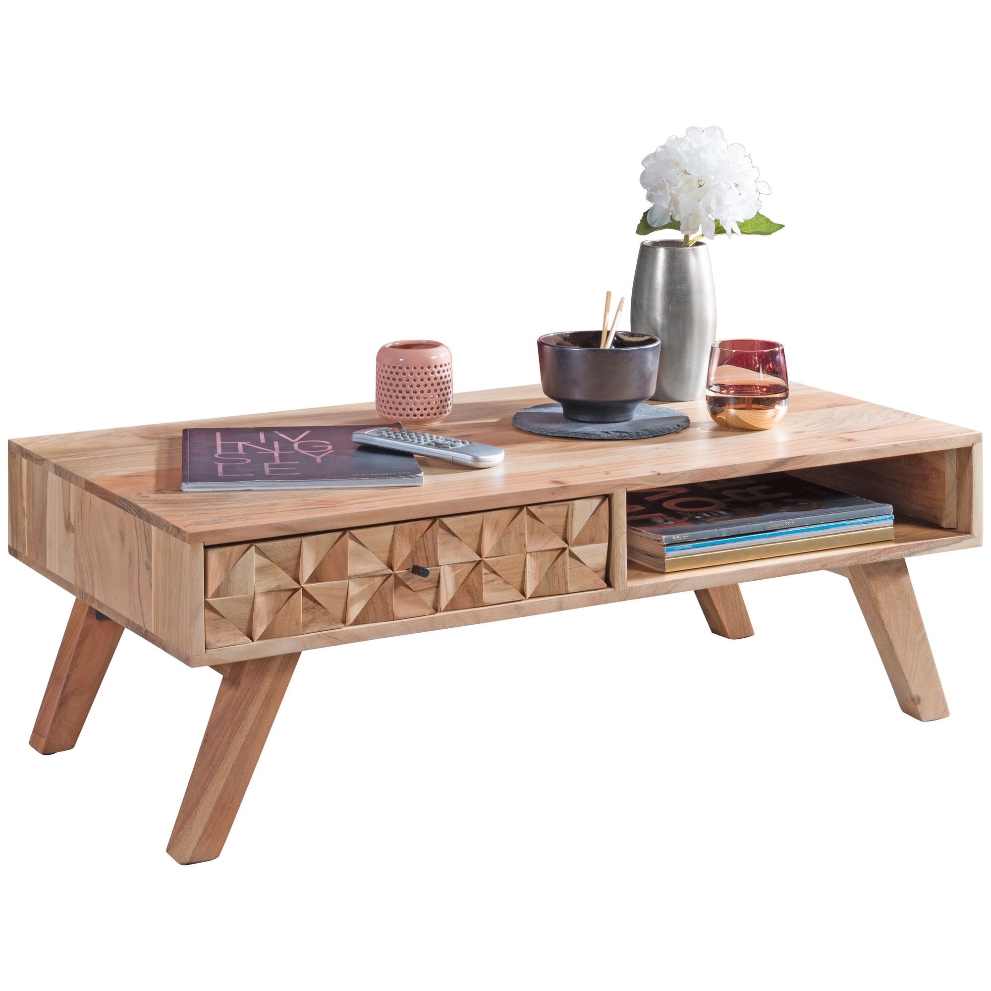Salontafel REWA acaciahout 95 cm breed